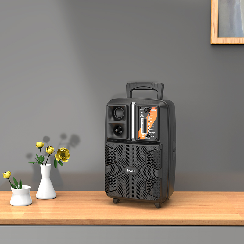 Акустика-караоке HOCO Dancer outdoor wireless speaker BS37 |3Hours, BT5.0, TWS, AUX/FM/USB| black (6931474727602) Чорний на малюнкі №7