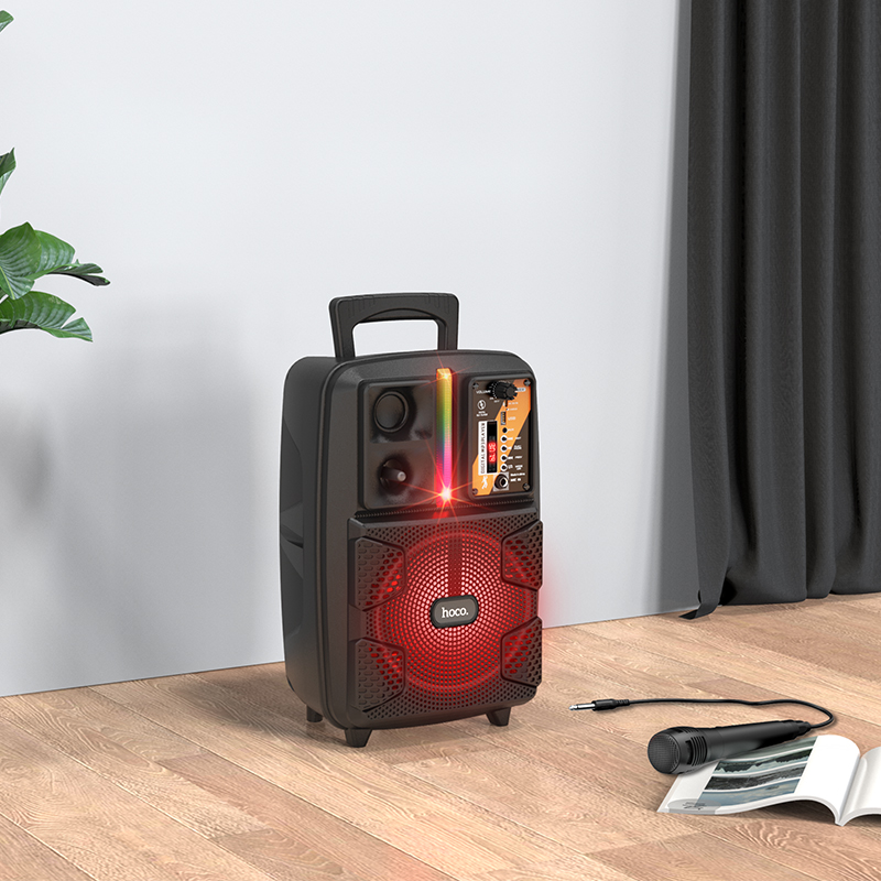 Акустика-караоке HOCO Dancer outdoor wireless speaker BS37 |3Hours, BT5.0, TWS, AUX/FM/USB| black (6931474727602) Чорний на малюнкі №8