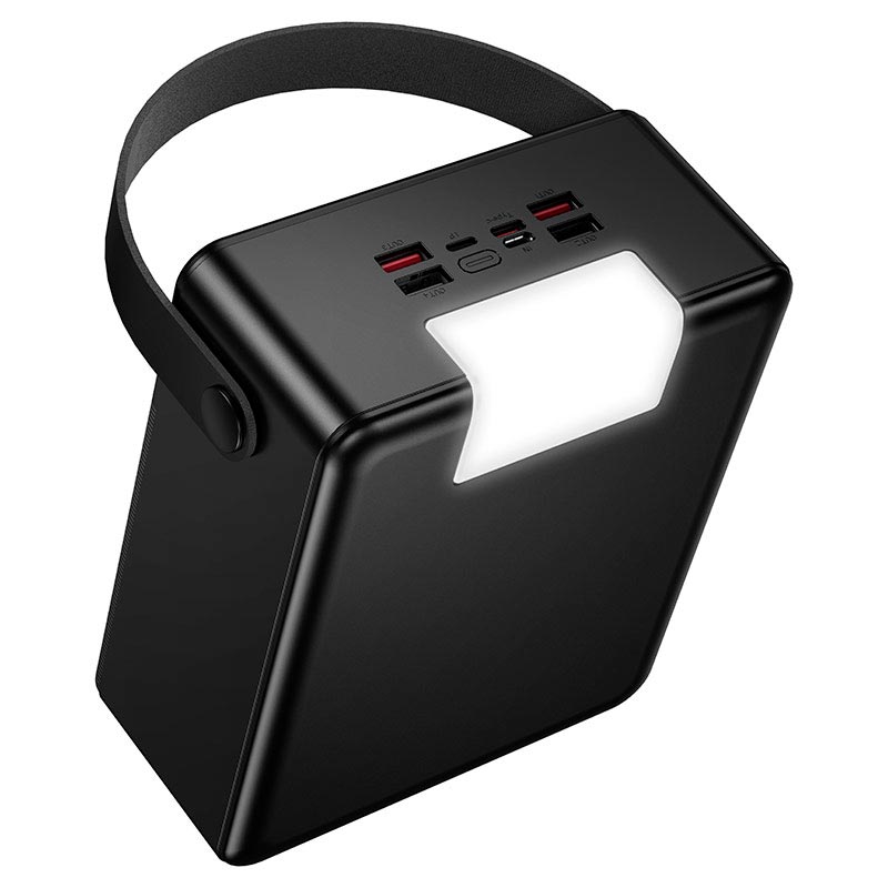 УМБ HOCO Star fast charging power bank with lamp J175 100000mAh |1Type-C/4USB, 22.5W/3A, PD20W/QC, LED| black (6942007686105) Черный на картинке №7