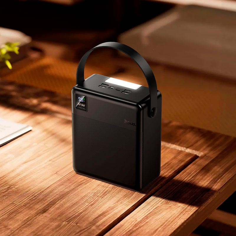 УМБ HOCO Star fast charging power bank with lamp J175 100000mAh |1Type-C/4USB, 22.5W/3A, PD20W/QC, LED| black (6942007686105) Черный на картинке №9