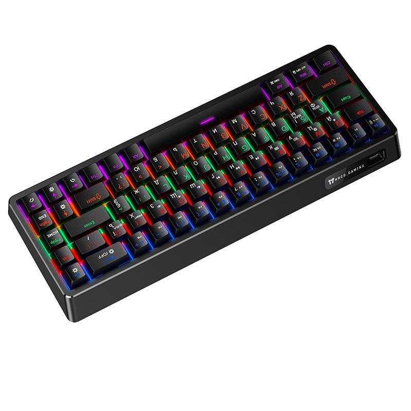 Клавиатура HOCO Rico RGB mechanical gaming keyboard GM703 (Cyrillic version) |Type-C wired, 68 keys, black (6942007687706) Черный на картинке №5