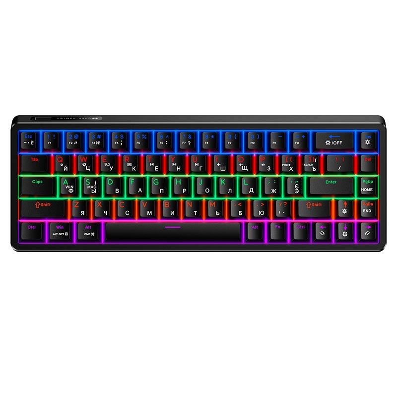 Клавиатура HOCO Rico RGB mechanical gaming keyboard GM703 (Cyrillic version) |Type-C wired, 68 keys, black (6942007687706) Черный на картинке №6