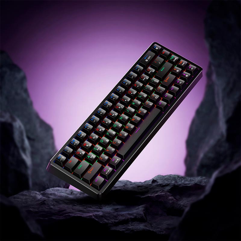 Клавиатура HOCO Rico RGB mechanical gaming keyboard GM703 (Cyrillic version) |Type-C wired, 68 keys, black (6942007687706) Черный на картинке №8