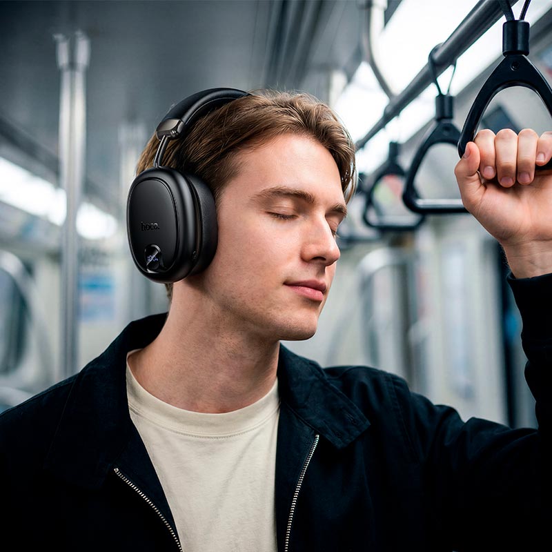 Навушники HOCO Brocade ANC BT headphones W76 |BT6.0, 90h/ANC 45h, 800mAh, App| black (6942007683807) Чорний на малюнкі №5