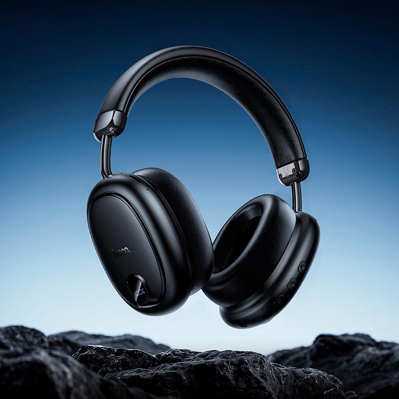 Навушники HOCO Brocade ANC BT headphones W76 |BT6.0, 90h/ANC 45h, 800mAh, App| black (6942007683807) Чорний на малюнкі №8