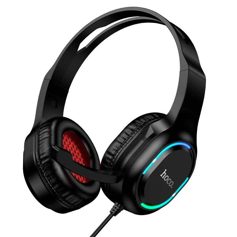 Навушники HOCO Greet gaming headphones ESD21 |USB/3.5mm, 2m, 40mm, colorful light| black (66909) Чорний на малюнкі №2