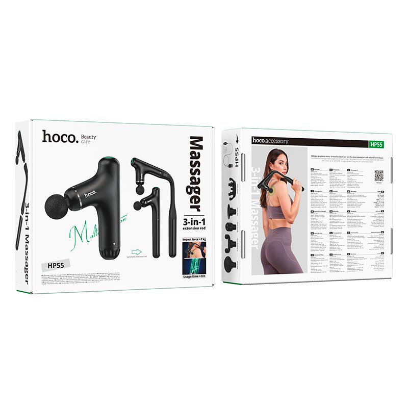 Массажер HOCO 3-in-1 massager HP55 |4 speed, 8h| black (6942007681209) Черный на картинке №3