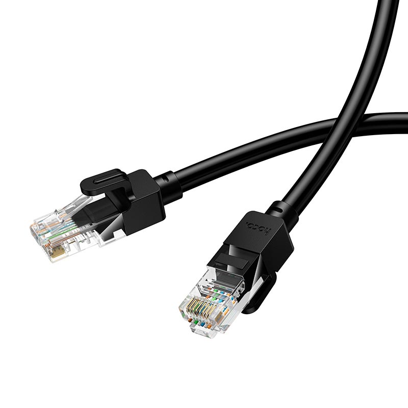 Кабель HOCO Cat.6 Gigabit network cable US14 |10m, 1Gbps| black (6942007683609) Черный на картинке №6