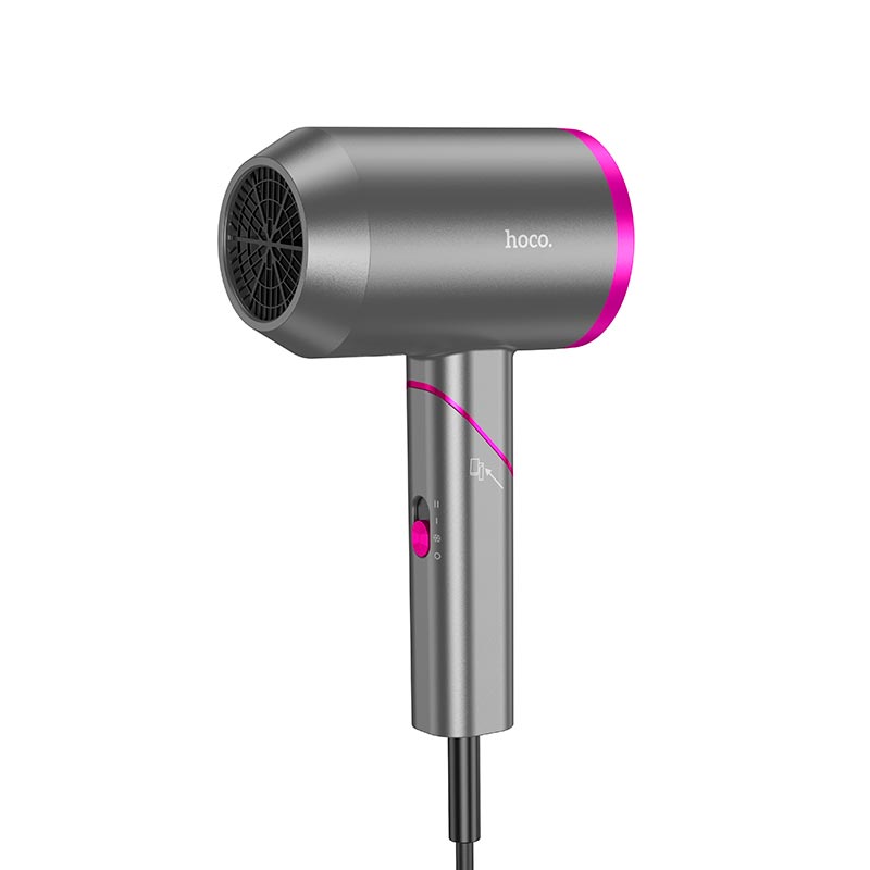 Фен HOCO Hot and cold air hair dryer HP13 Plus |1600W| rose-red (6942007632812) Розовый на картинке №2