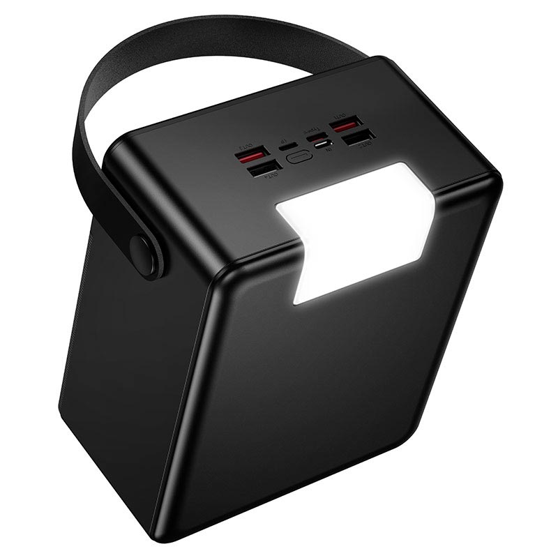 УМБ HOCO Star fast charging power bank with lamp J175A 120000mAh |1Type-C/4USB, 22.5W/3A, PD20W/QC, black (6942007686112) Черный на картинке №7