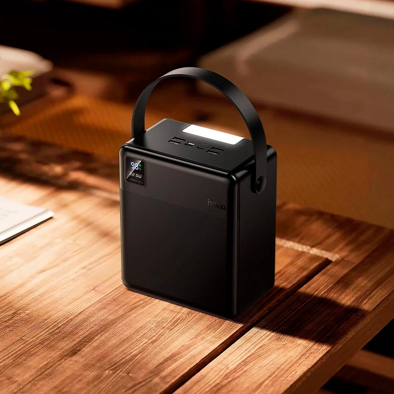 УМБ HOCO Star fast charging power bank with lamp J175A 120000mAh |1Type-C/4USB, 22.5W/3A, PD20W/QC, black (6942007686112) Черный на картинке №9