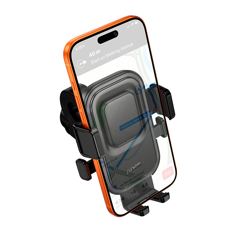 Держатель HOCO Carte one-button riding holder H109 |4.5-7.0, handlebar 18-35mm| black (6942007681414) Черный на картинке №4