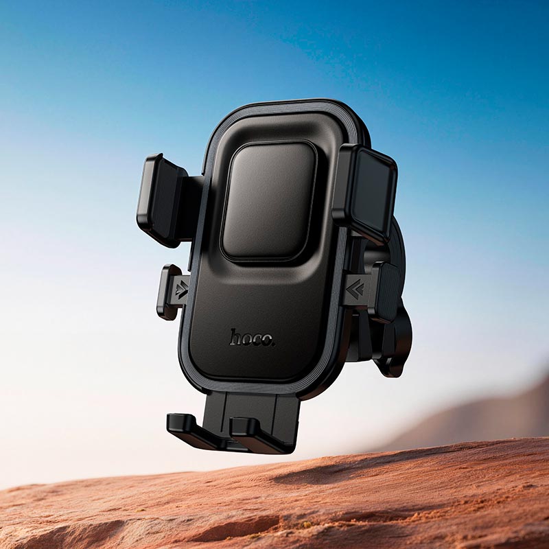 Держатель HOCO Carte one-button riding holder H109 |4.5-7.0, handlebar 18-35mm| black (6942007681414) Черный на картинке №5