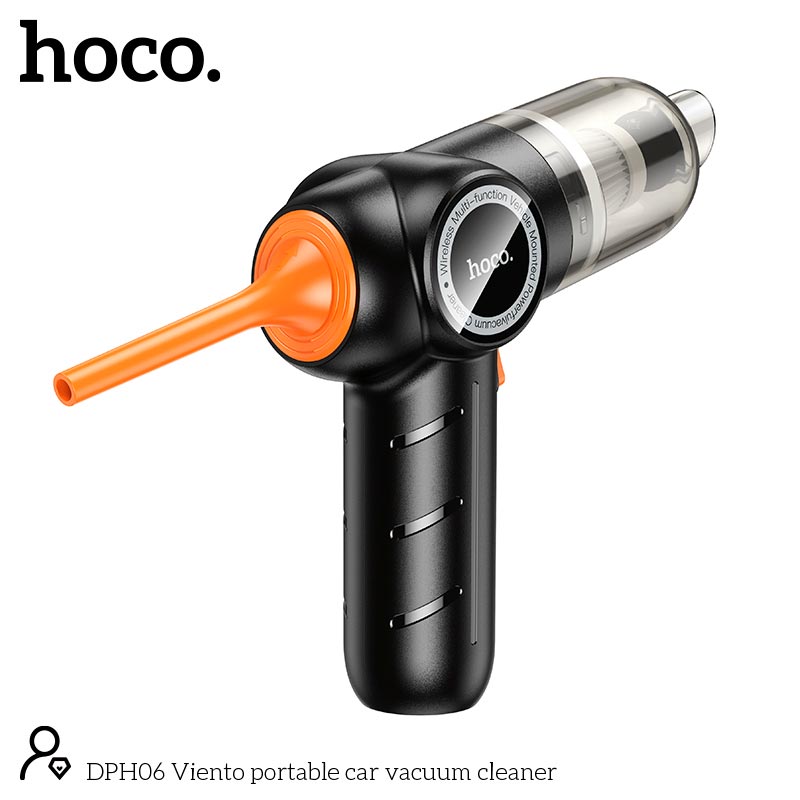 Автомобильный пылесос HOCO Viento portable car vacuum cleaner DPH06 |55W, 4.2kPa, 3000mAh, 12min, 120ml| black (34915) Черный на картинке №10