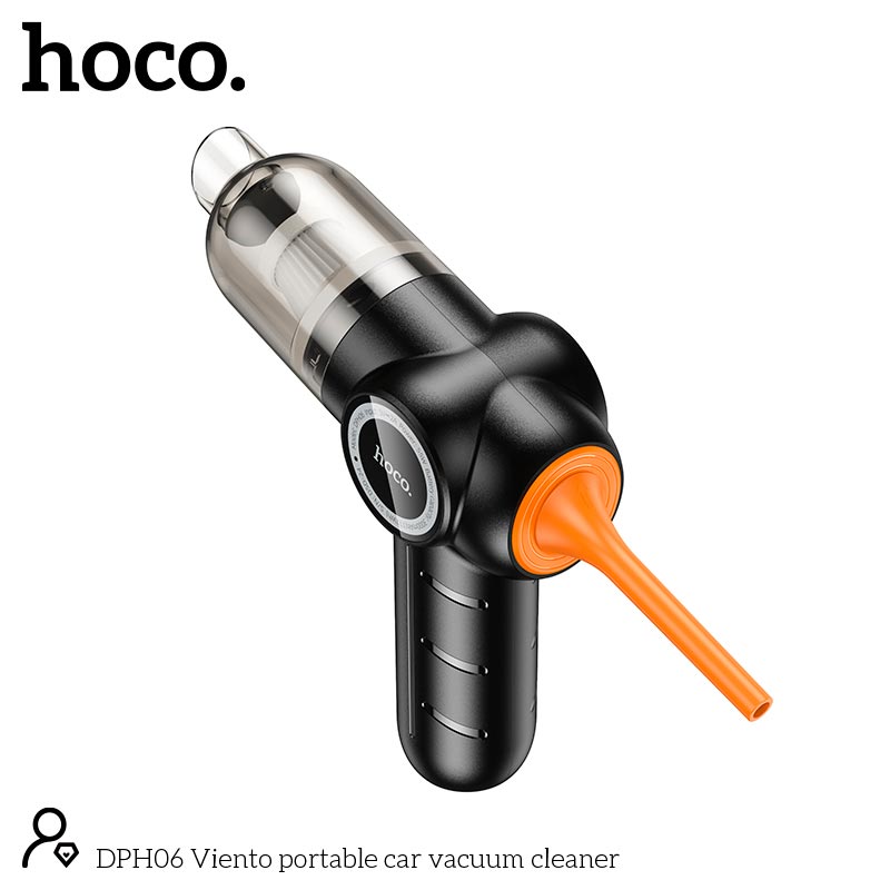 Автомобильный пылесос HOCO Viento portable car vacuum cleaner DPH06 |55W, 4.2kPa, 3000mAh, 12min, 120ml| black (34915) Черный на картинке №5