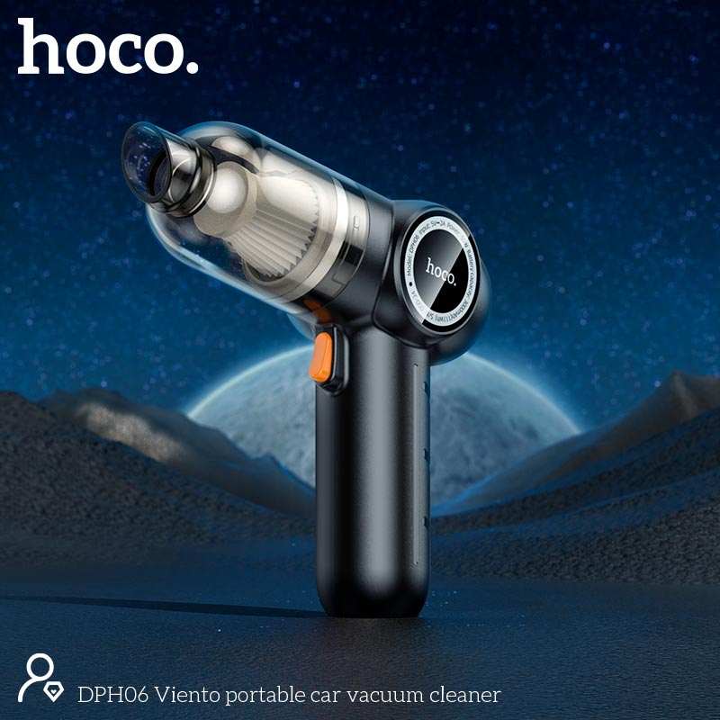Автомобильный пылесос HOCO Viento portable car vacuum cleaner DPH06 |55W, 4.2kPa, 3000mAh, 12min, 120ml| black (34915) Черный на картинке №6