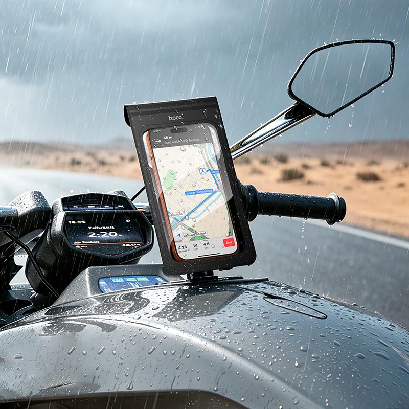 Держатель HOCO Welle waterproof riding holder H110 IP67 |4.5-7.0, handlebar 17-26mm| black (6942007683715) Черный на картинке №5