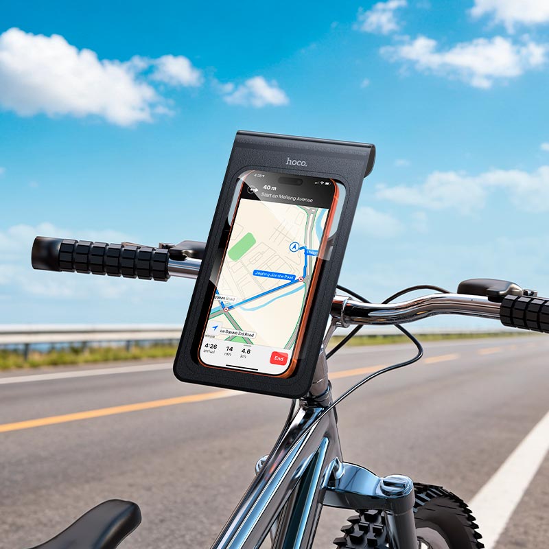 Держатель HOCO Welle waterproof riding holder H110 IP67 |4.5-7.0, handlebar 17-26mm| black (6942007683715) Черный на картинке №6