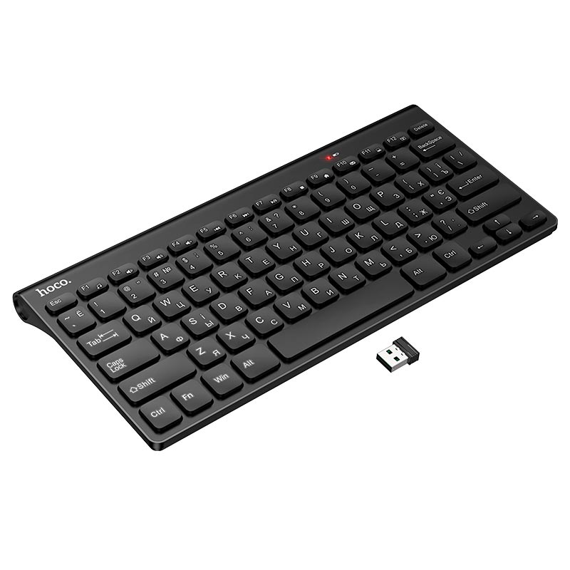 Клавиатура HOCO Dragon 2.4G wireless mini keyboard (cyrillic version) GM70 |78Keys, Windows/Mac OS| black (6942007670616) Черный на картинке №2