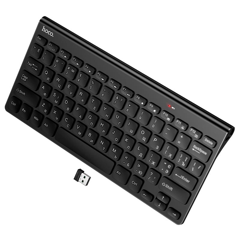 Клавиатура HOCO Dragon 2.4G wireless mini keyboard (cyrillic version) GM70 |78Keys, Windows/Mac OS| black (6942007670616) Черный на картинке №8
