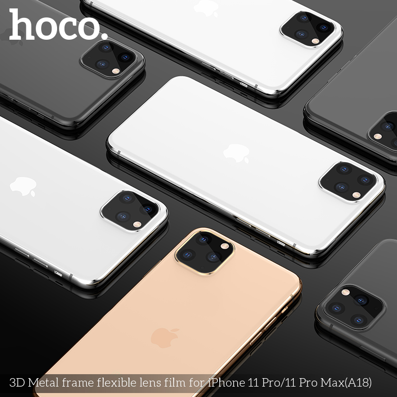 Захисне скло HOCO 3D Metal для камери iPhone 11 Pro / 11 Pro Max (A18) gold Золотистий на малюнкі №7