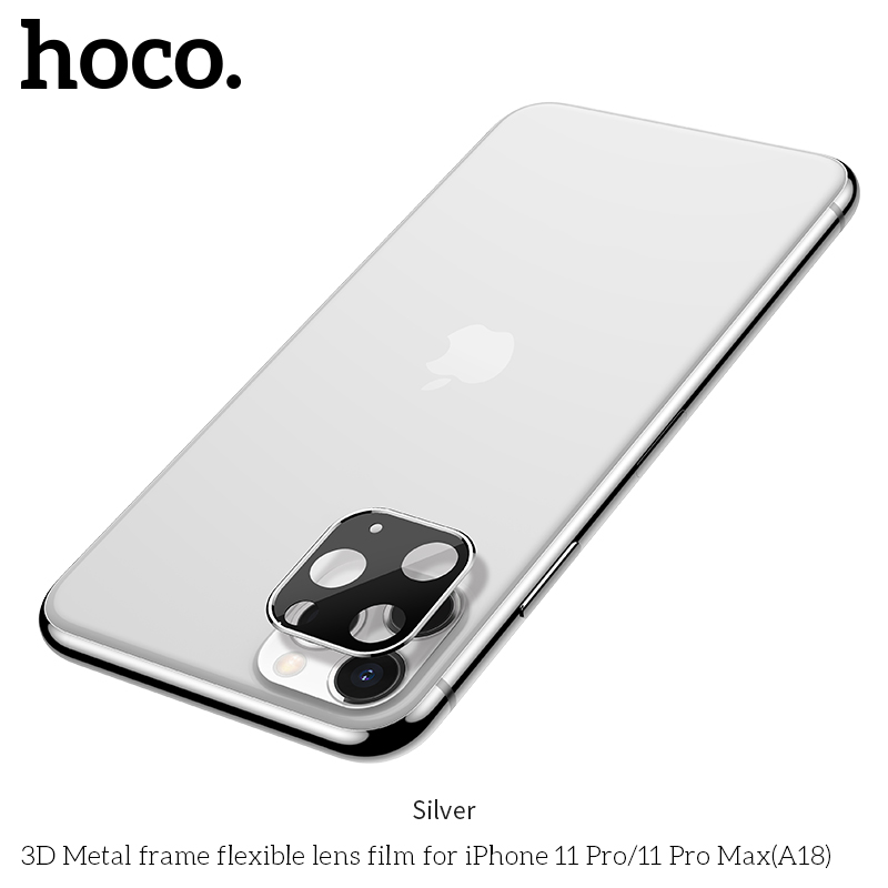 Захисне скло HOCO 3D Metal для камери iPhone 11 Pro / 11 Pro Max (A18) silver Сріблястий на малюнкі №1