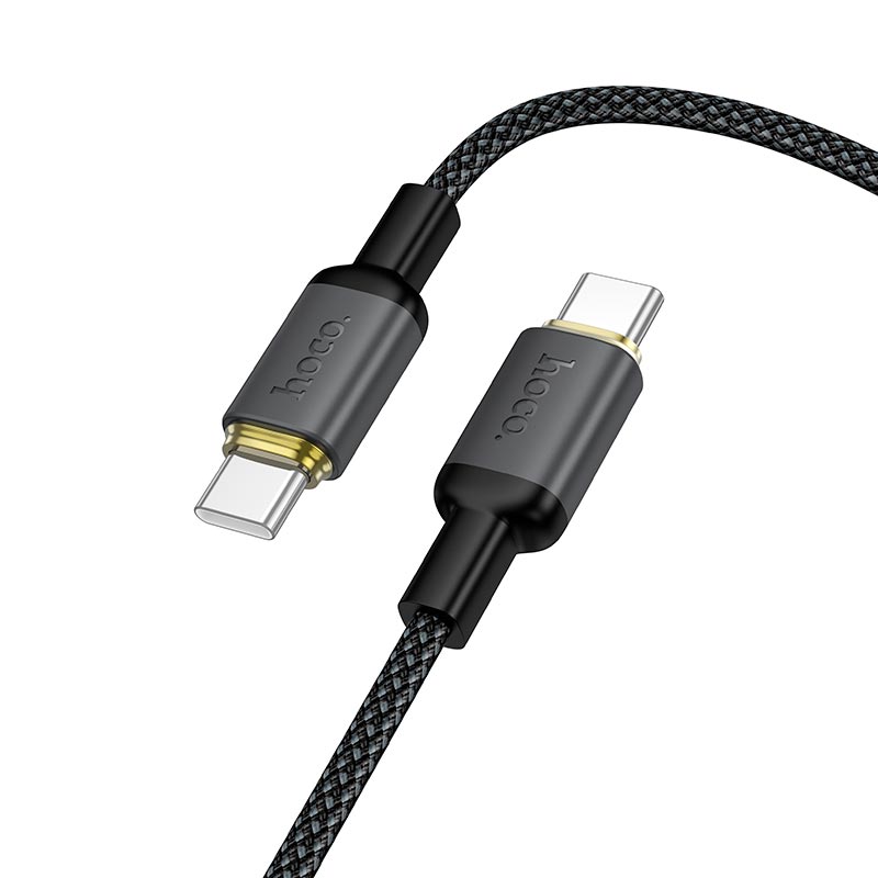 Кабель HOCO C to C Benefit charging data cable X128 |1m, 60W| black (6942007681117) Черный на картинке №2