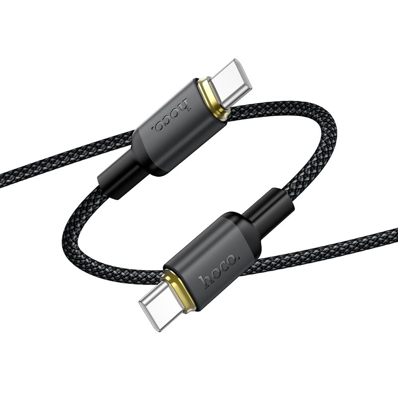 Кабель HOCO C to C Benefit charging data cable X128 |1m, 60W| black (6942007681117) Черный на картинке №4