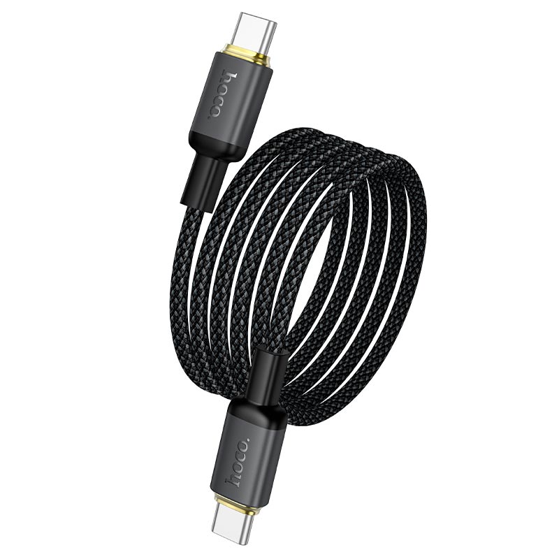 Кабель HOCO C to C Benefit charging data cable X128 |1m, 60W| black (6942007681117) Черный на картинке №5