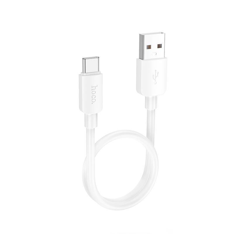 Кабель HOCO Type-C Hyper charging data cable X96 |0.25M, 27W/3A| white (6942007609418) Білий на малюнкі №1
