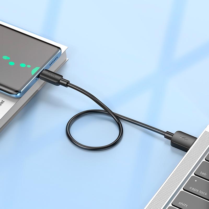 Кабель HOCO Type-C Hyper charging data cable X96 |0.25M, 27W/3A| white (6942007609418) Білий на малюнкі №4