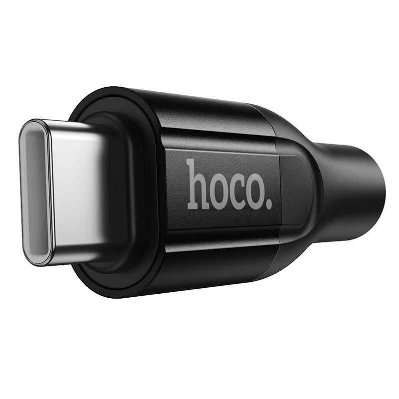 Переходник HOCO Mia digital audio converter Type-C to 3.5 UPA35 |DAC| black (6942007680318) Черный на картинке №9