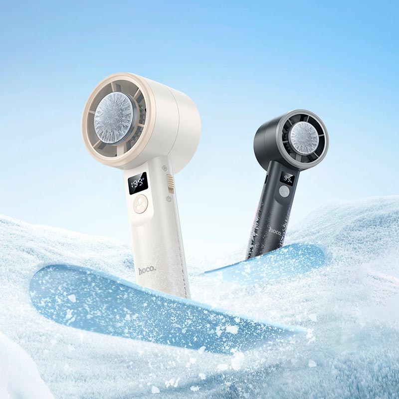 Вентилятор Hoco Ice pack series handheld fan HX612 |200 Levels, 60dB, 1-4h| white (6942007683418) Білий на малюнкі №5