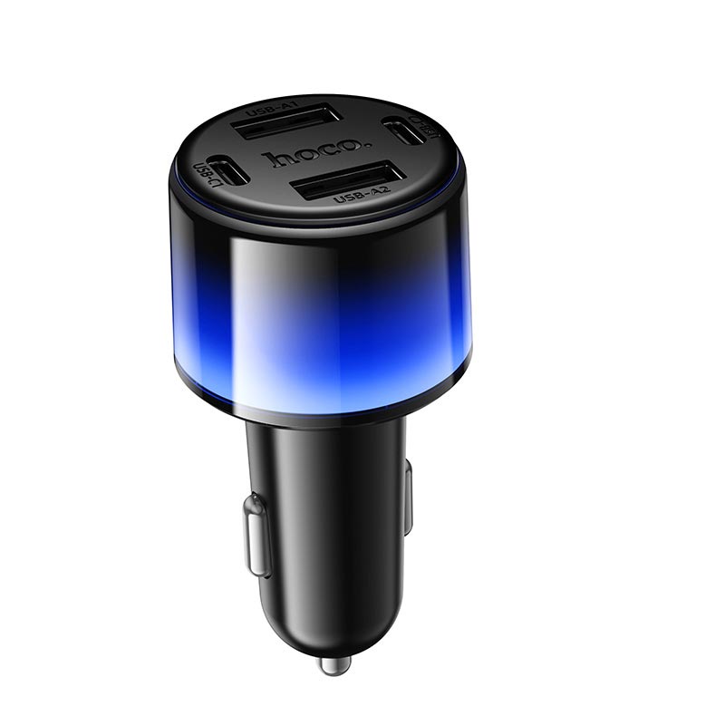 Адаптер автомобільний HOCO Vivido 24W car charger Z69 |2C/2A, 12W|/2.4A| black (6942007681520) Чорний на малюнкі №1