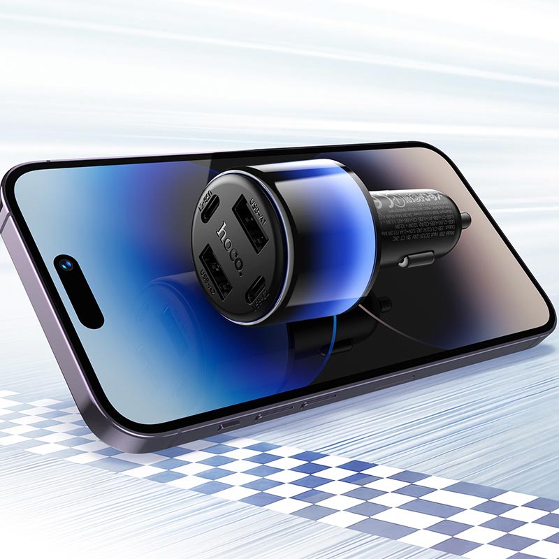 Адаптер автомобільний HOCO Vivido 24W car charger Z69 |2C/2A, 12W|/2.4A| black (6942007681520) Чорний на малюнкі №10