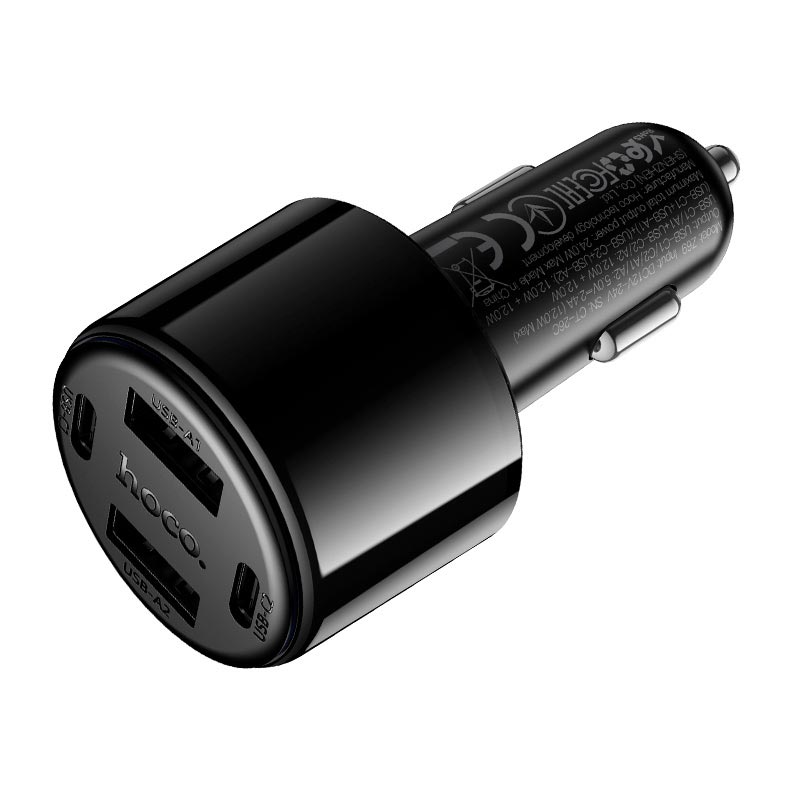 Адаптер автомобільний HOCO Vivido 24W car charger Z69 |2C/2A, 12W|/2.4A| black (6942007681520) Чорний на малюнкі №8