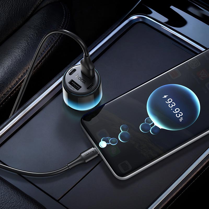 Адаптер автомобільний HOCO Vivido 24W car charger Z69 |2C/2A, 12W|/2.4A| black (6942007681520) Чорний на малюнкі №9