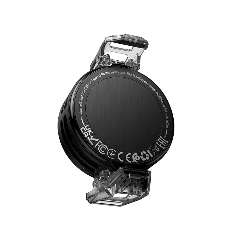 Кулер для телефону HOCO Glacier AI semiconductor cooler GA6 |7300RPM, 13.5W, USB-C, 100 Levels| black (6942007683920) Чорний на малюнкі №8