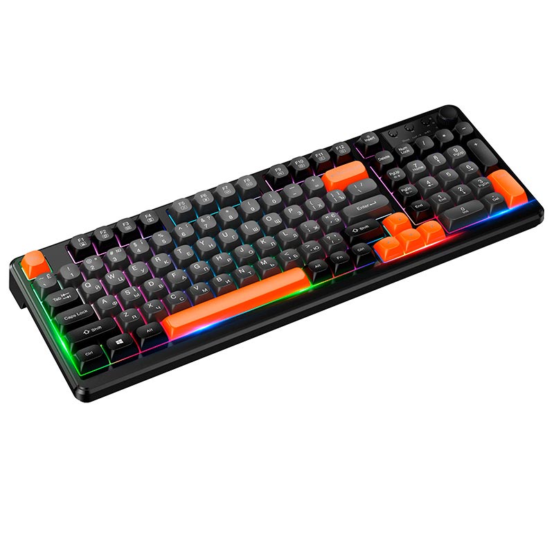Клавиатура HOCO Elegante 3-mode gaming keyboard GM751 (Cyrillic version) |BT5.1/2.4G/wired, 98 keys, 2000mAh, 16-240h| black (6942007687720) Черный на картинке №6
