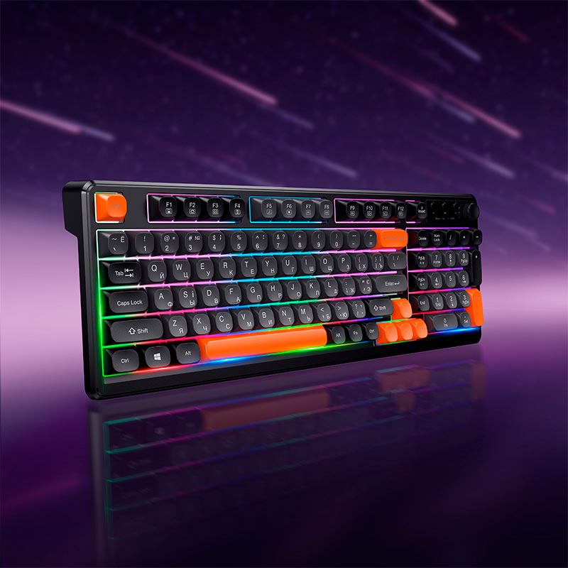 Клавиатура HOCO Elegante 3-mode gaming keyboard GM751 (Cyrillic version) |BT5.1/2.4G/wired, 98 keys, 2000mAh, 16-240h| black (6942007687720) Черный на картинке №8