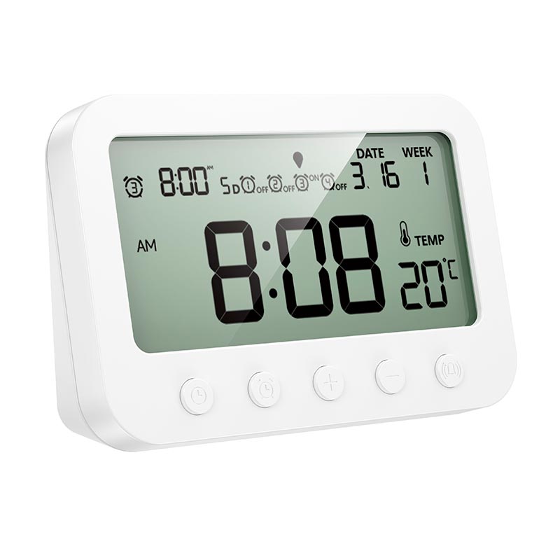Термометр HOCO Indoor digital alarm clock with thermometer HX44 white (6942007681421) Белый на картинке №1