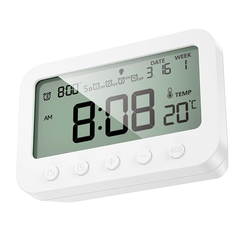 Термометр HOCO Indoor digital alarm clock with thermometer HX44 white (6942007681421) Белый на картинке №5