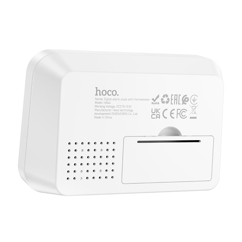 Термометр HOCO Indoor digital alarm clock with thermometer HX44 white (6942007681421) Белый на картинке №7