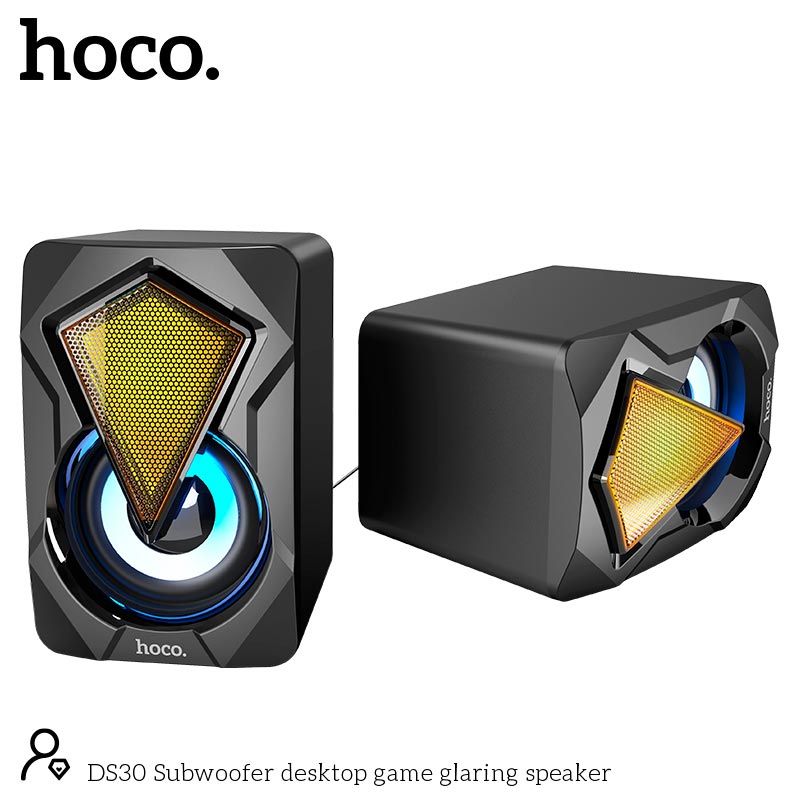 Акустика для ПК Hoco Subwoofer desktop game glaring speaker DS30 |AUX/USB, 3Wx2| black (693147451225) Черный на картинке №8