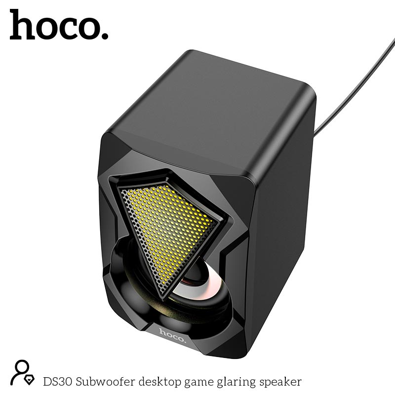 Акустика для ПК Hoco Subwoofer desktop game glaring speaker DS30 |AUX/USB, 3Wx2| black (693147451225) Черный на картинке №9