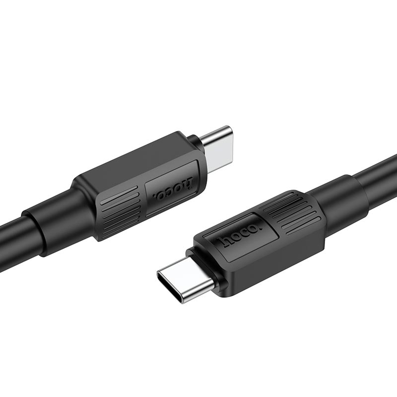 Кабель Hoco Type-C to Type-C Solid charging data cable X84 |1m, 60W, 3A| black (6931474771025) Чорний на малюнкі №6
