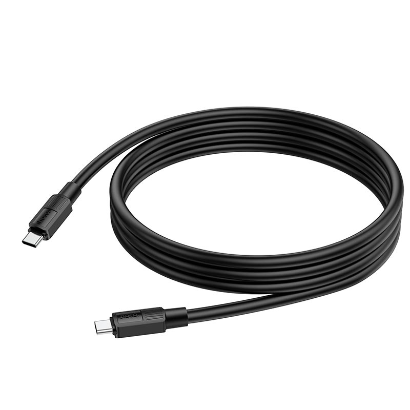 Кабель Hoco Type-C to Type-C Solid charging data cable X84 |1m, 60W, 3A| black (6931474771025) Чорний на малюнкі №8