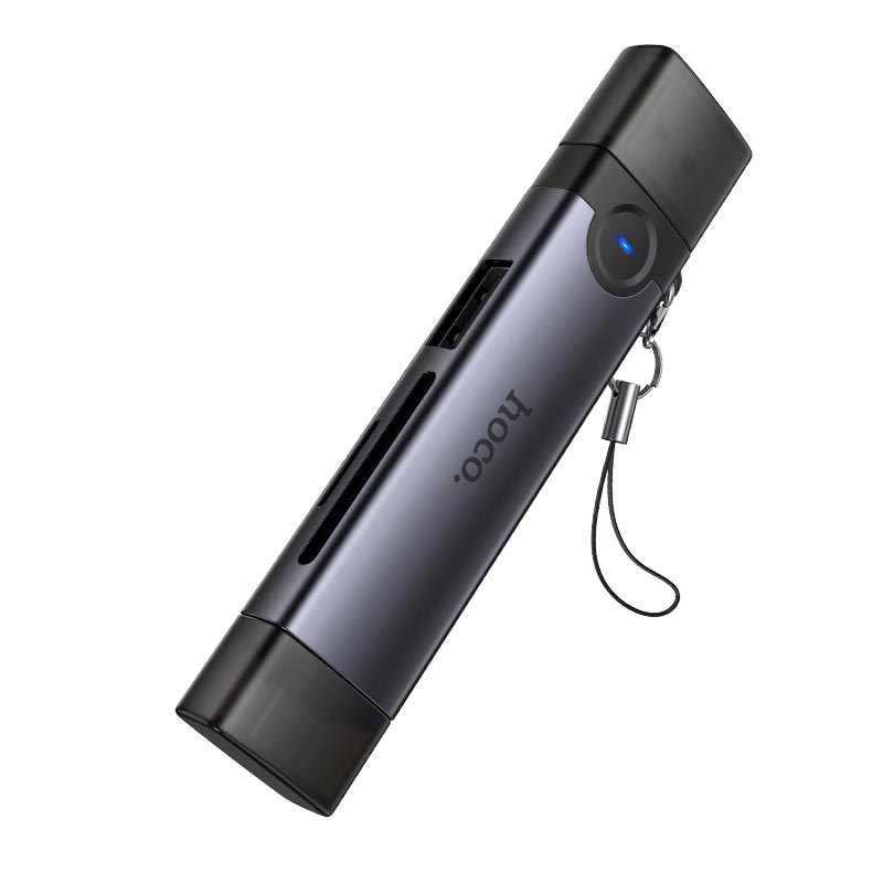Переходник HOCO Victory USB/Type-C 3-in-1 card reader HB56 |5Gbps/SD, 480Mbps/USB| (6942007675727) на картинке №5