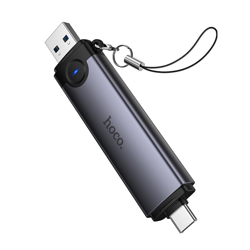 Переходник HOCO Victory USB/Type-C 3-in-1 card reader HB56 |5Gbps/SD, 480Mbps/USB| (6942007675727) на картинке №6