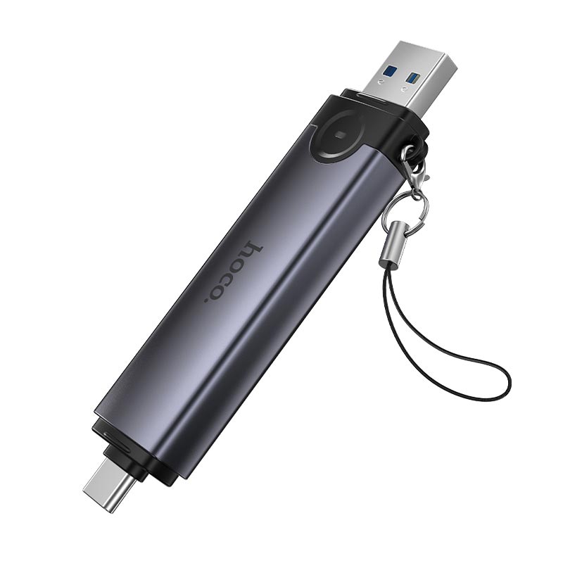 Переходник HOCO Victory USB/Type-C 3-in-1 card reader HB56 |5Gbps/SD, 480Mbps/USB| (6942007675727) на картинке №7